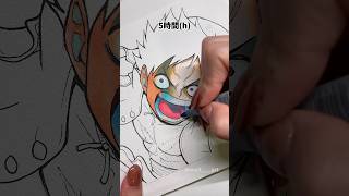 【コピック】「ONE PIECE ルフィ」を30秒、1時間、5時間で描いてみた！🏴‍☠️#イラスト #illustration #anime #onepiece #shorts
