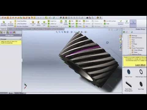make helical gear using toolbox solidworks 2013