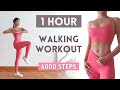 1 HOUR WALKING WORKOUT 6000 Steps Full Body Fat Burn Cardio NO Repeat NO Jumping At Home
