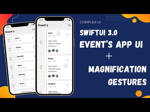 SwiftUI 3.0 Event's App UI with Magnification Gesture's - Complex UI - Animation's - Xcode 13