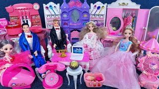 11 Minutes Satisfying with Unboxing Barbie Princess Wardrobe & Wedding Collection Toys Review | ASMR