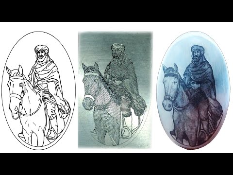 The Art of Niello, knight drawing and hand engraving!