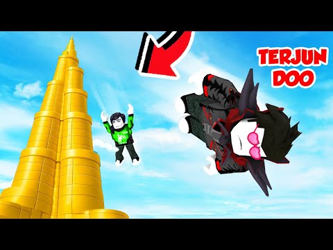 KITA TERJUN DARI GEDUNG TERTINGGI DI DUNIA!!! ROBLOX Climb and Jump Tower
