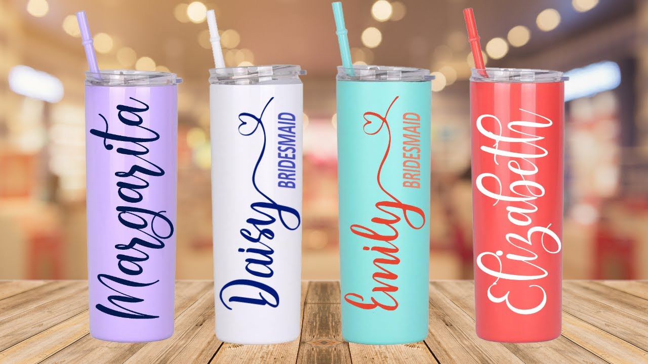 Como Personalizar un Termo Skinny Tumbler con Vinyl Utilizando Cricut. Como Cortar y Aplicar Vinyl