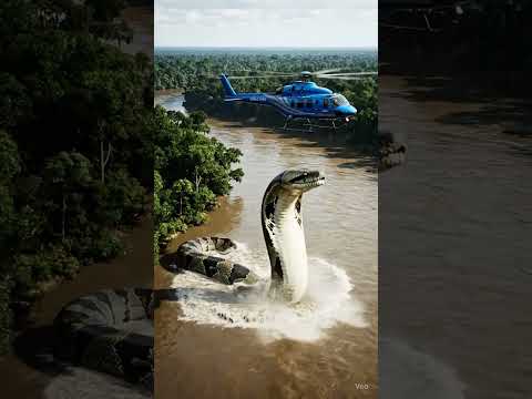 Helicopters flying Amazon forest VS anaconda #automobile #helicopterflight #helicopter #pilot#snake