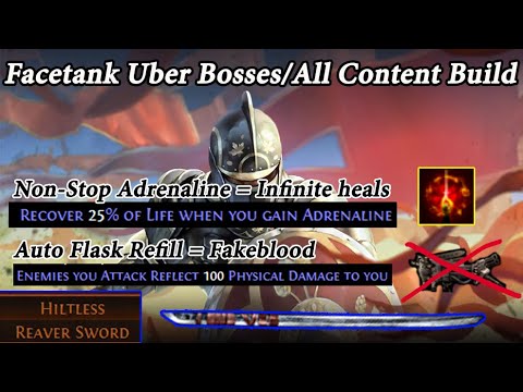 ALL CONTENT *FAKEBLOOD* Hiltless Molten Strike Champion Guide | Uber Boss,Simu 30,Feared | POE 3.18
