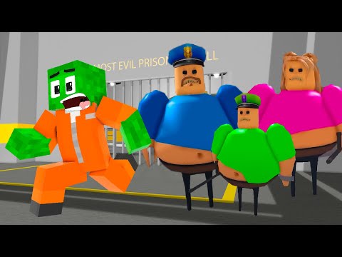 BARRY SECRET FAMILY PRISON RUN ESCAPE vs Roblox Rainbow Friends ( Scary Obby ) #2 - Roblox Animation