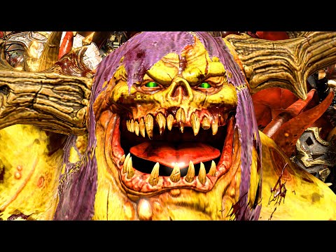 SKAVEN and NURGLE vs KHORNE and LIZARDMEN - Warhammer TotalWar cinematic battle