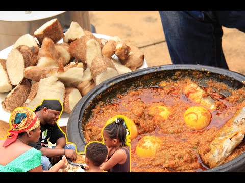 Learn to prepare Ghanaian local food with Ghanaian male chef ampesi(akaw) with koobi abomu AUTHENTIC