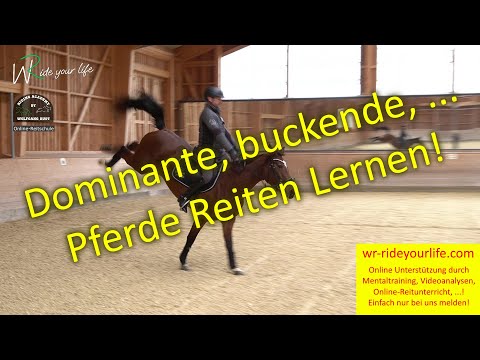 F177 Riding the dominant, bucking, peeping horse. Learning to ride tense horses confidently.