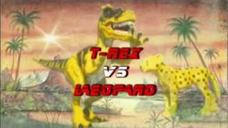T-rex vs Leopard battle