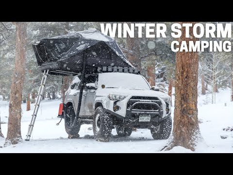 Solo Winter Storm Camping w/ Rooftop Tent And Diesel Heater