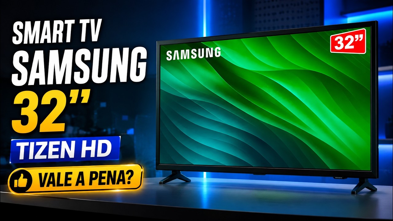 Miniatura da avaliação em vídeo de Smart TV Samsung 32 polegadas HD Tizen T4300 Preto