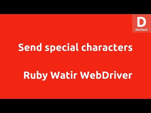 Send special characters Keys Watir WebDriver