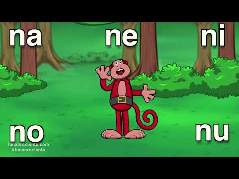 Sílabas Na Ne Ni No Nu. El Mono Sílabo. Aprender a Leer. Lunacreciente