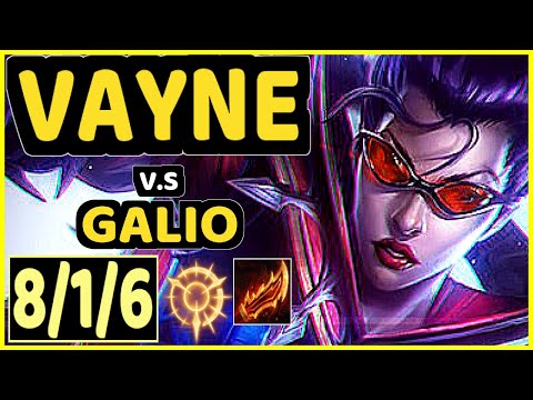 QUAD (VAYNE) vs GALIO - 8/1/6 KDA MID CHALLENGER GAMEPLAY - KR