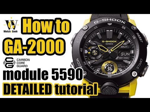 GA-2000 Carbon Core Guard G-Shock tutorial - how to setup & use ALL the functions on the 5590 module