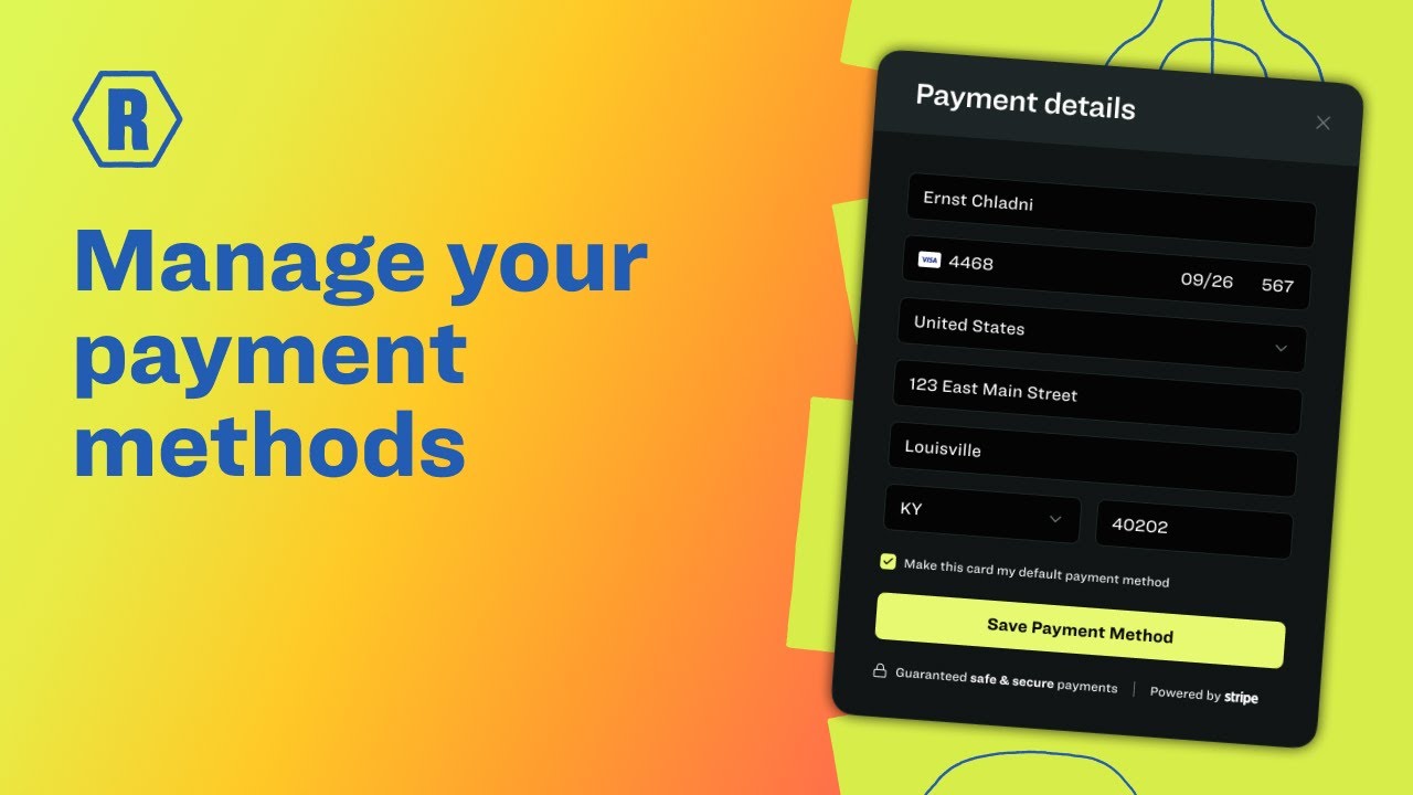 How to manage payment methods in Resound