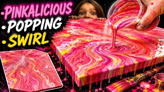 Pink ArtDeco Acrylic Pour Technique for Beginners