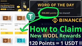How to Use Binance Rewards Points | New WODL Reward | Claim Free USDT