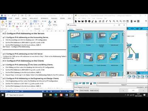 12.6.6 Packet Tracer - Configure IPv6 Addressing