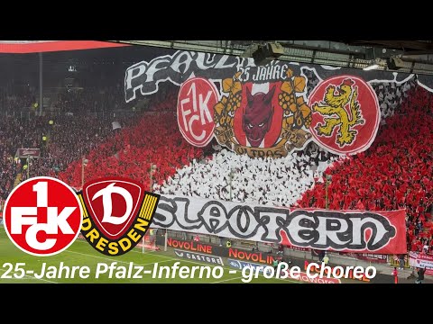 1.FC Kaiserslautern - SG Dynamo Dresden | große Choreo zu 25-Jahren Pfalz Inferno & Lautern Heimsieg