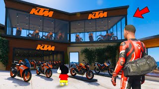 Download lagu Shinchan & Franklin Open KTM Bike Showroom 😱🔥 | GTA 5 Telugu | Dhanu Dino mp3