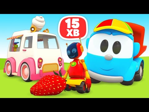 Розвиваючі відео для хлопчиків. Збірка з Вантажівочкою Льова. Збираємо снігохід, автопарк і фургон