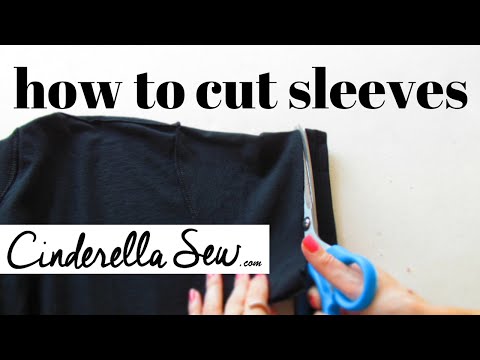 Part of a video titled Cut Tshirt Sleeves - Shorten Sleeves - Easy Fast DIY T-shirt Tutorials