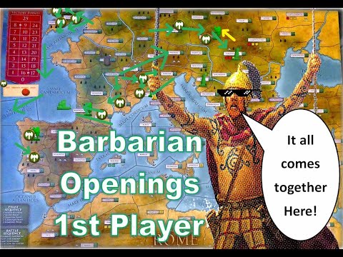BARBARIAN OPENING STRATEGIES - Player 1 Turn 1 - Rome Total War: The Board Game - Strategy Guide