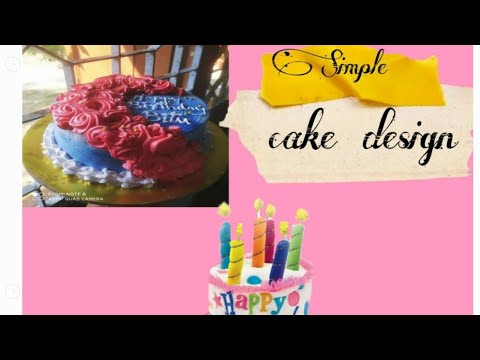 simple cake design😊 Strawberry flavour 🍓🍓