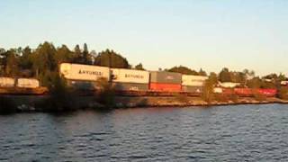 preview picture of video 'CN Train Wabigoon Ontario September 26 2009'