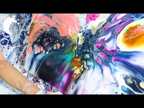 98.  Sheleeart - Crazy! Every Colour of the Rainbow Acrylic Fluid Art  Pour!