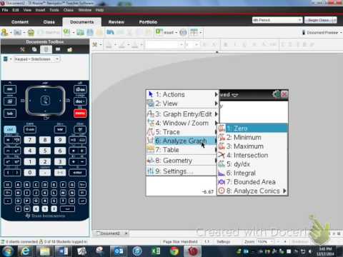 Finding Zeros on a TI Nspire CX Calculator