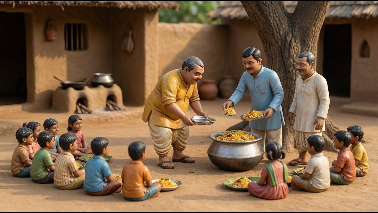 Motu Uncle Ne Bachchon Ke Liye Biryani Banayi | Miniature Village Story | Toy Cooking Film