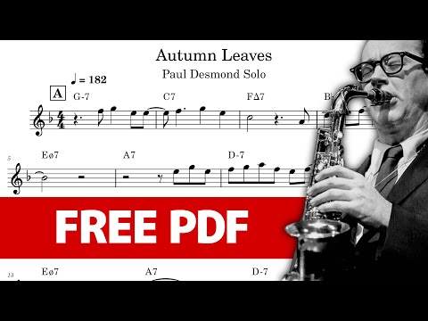 【Free PDF】Paul Desmond Solo Transcription on ''Autumn Leaves''