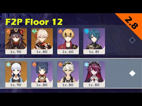 Spiral Abyss 2.8 C1 Hu Tao Kazuha Vape & C0 Ayaka Melt F2P