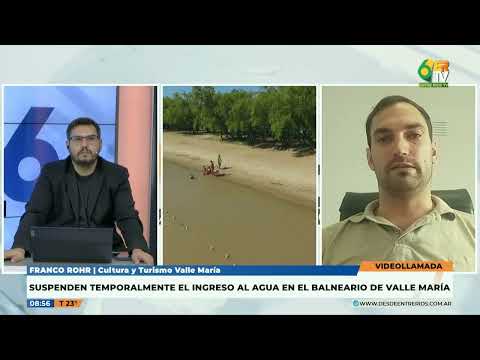Franco Rohr - El ingreso al agua en la playa de Valle María está suspendido temporalmente