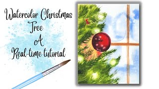 Step-by-Step Watercolor Christmas Tree Tutorial 🎄