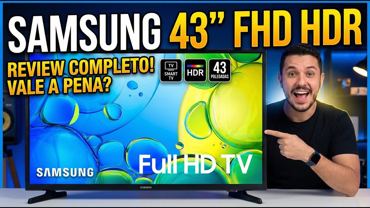 Miniatura da avaliação em vídeo de Smart TV Samsung LS43F6000 43" Full HD