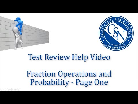 Review for Test 3: Fraction Operations and Probability, Page One