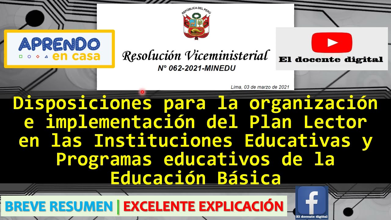Plan Lector 2024 RVM 062-2021 MINEDU | DESCARGA GRATUITA EL FORMATO ESTRUCTURA DEL PLAN LECTOR 2024