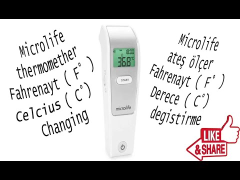 Microlife ateş ölçer ( thermomether ) Fahrenayt (F°) - Celcius (C°) Derece degistirme ( Changing )