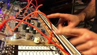 mutable instruments rings with music thing mikrophonie and doepfer ribon controller