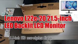 Unboxing and installation of Lenovo L22e-20 21.5-inch LED Backlit LCD Monitor