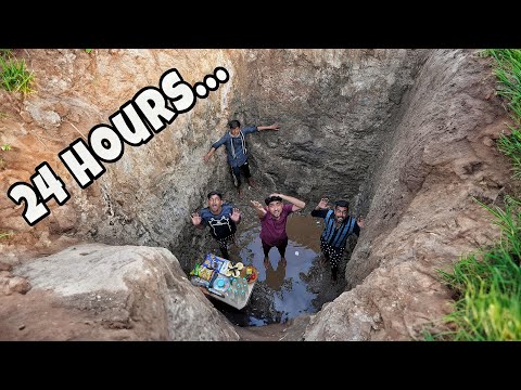 We Survived 24 Hours in a Deep Hole Challenge
