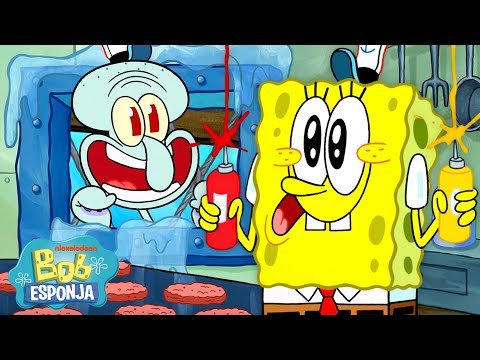 Bob Esponja mandando ver na grelha por 45 Minutos 🍔 | Bob Esponja em Portugu&ecirc;s