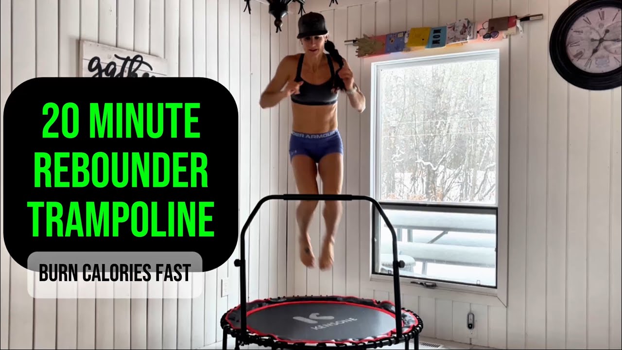 20 Min Rebounder Trampoline Workout | Fat Burning Cardio HIIT | Low Impact