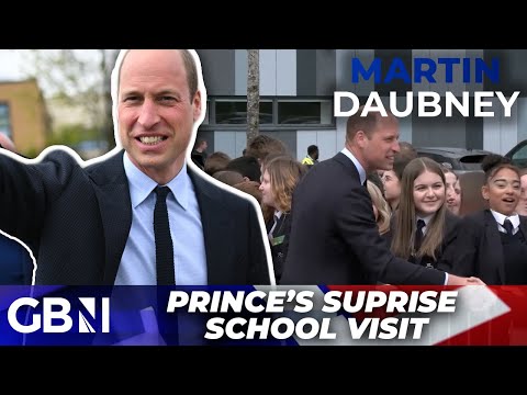 Prince William cracks joke at SUPRISE school visit TACKLING mental health stigma in men