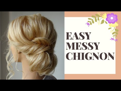 Easy messy chignon hair tutorial - how to do a chignon